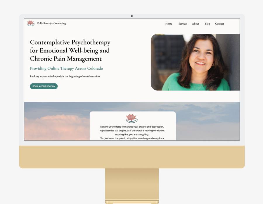 Polly Banerjee Counseling website redesign